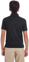 Am image of a Custom Core 365 Youth Origin Performance Pique Polo in Black!