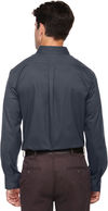 Am image of a Custom Core365 Men's Operate Long Sleeve Twill Shirt in Carbon!