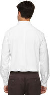 Am image of a Custom Core365 Men's Operate Long Sleeve Twill Shirt in White!