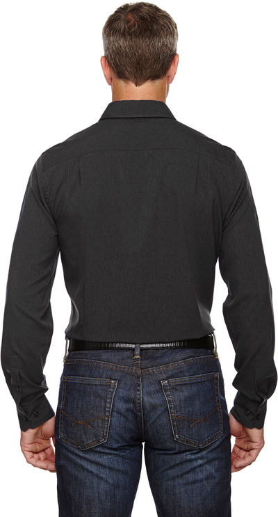 Am image of a Custom North End Men's Melange Performance Shirt in Carbon Heather!