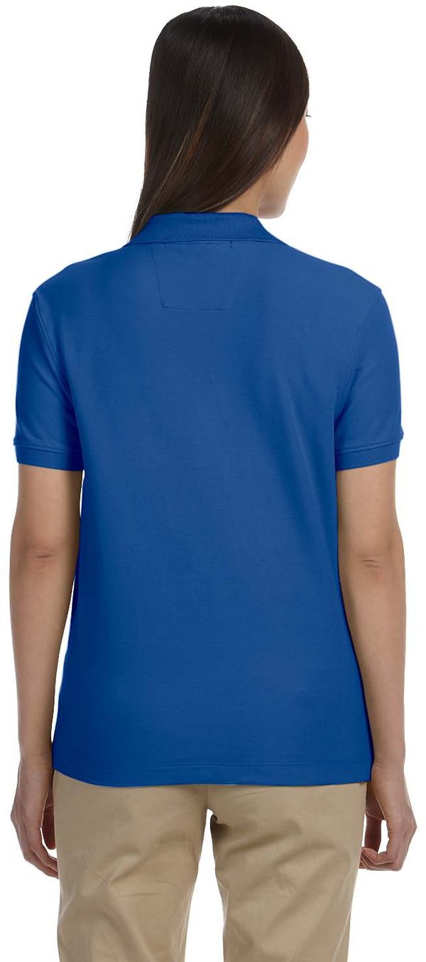 An image of a Custom Devon & Jones Ladies' Pima Pique Short Sleeve Y Collar Polo in True Royal!