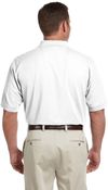 Am image of a Custom Devon and Jones Men's Pima Pique Short Sleeve Polo in White!