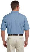 Am image of a Custom Devon and Jones Men's Pima Pique Short Sleeve Polo in Slate Blue!