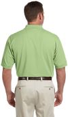 Am image of a Custom Devon and Jones Men's Pima Pique Short Sleeve Polo in Lime!