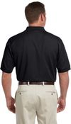 Am image of a Custom Devon and Jones Men's Pima Pique Short Sleeve Polo in Black!