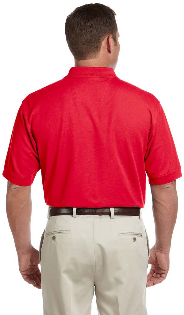 An image of a Custom Devon and Jones Men's Pima Pique Short Sleeve Polo in Red!