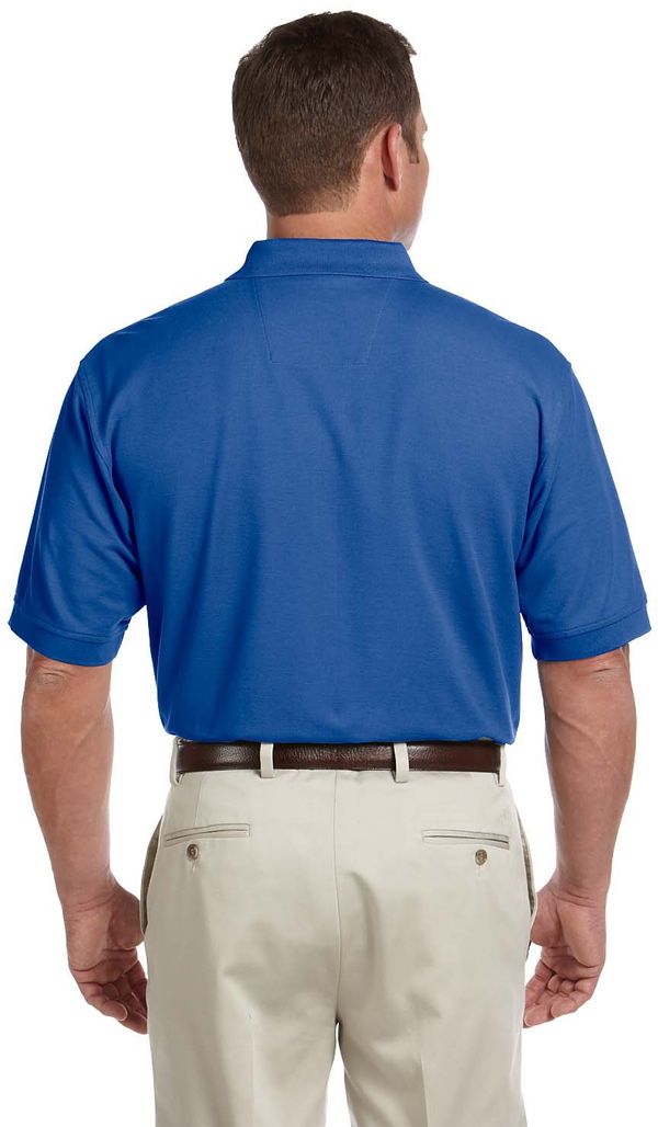 An image of a Custom Devon and Jones Men's Pima Pique Short Sleeve Polo in True Royal!