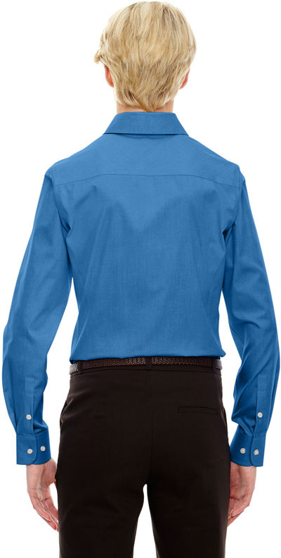Am image of a Custom Devon & Jones Ladies' Crown Woven Collection Solid Oxford in French Blue!