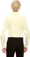 Am image of a Custom Devon & Jones Ladies' Crown Woven Collection Solid Oxford in Transprnt Yellow!