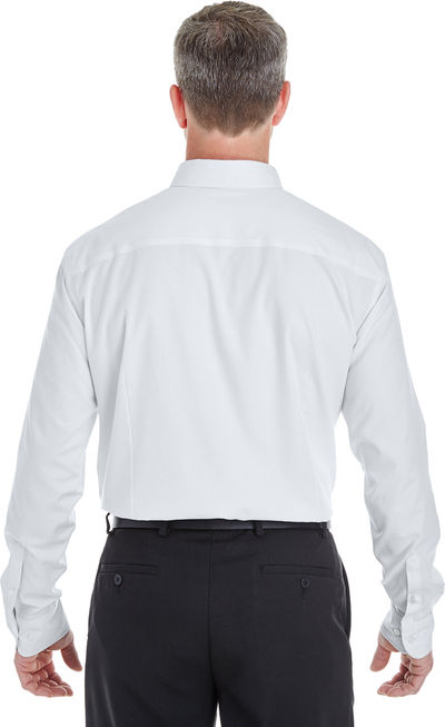 Am image of a Custom Devon & Jones Men's Crown Collection Royal Dobby Shirt in White!