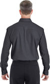 Am image of a Custom Devon & Jones Men's Crown Collection Royal Dobby Shirt in Black!