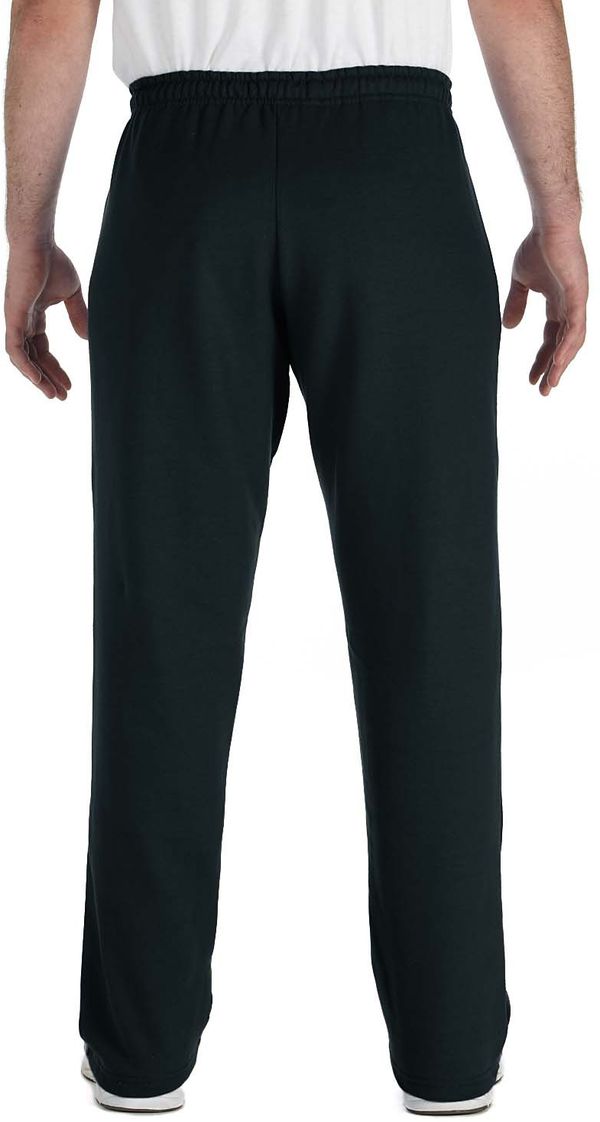 Am image of a Custom Gildan Heavy Blend Open Bottom Sweatpants in Black!