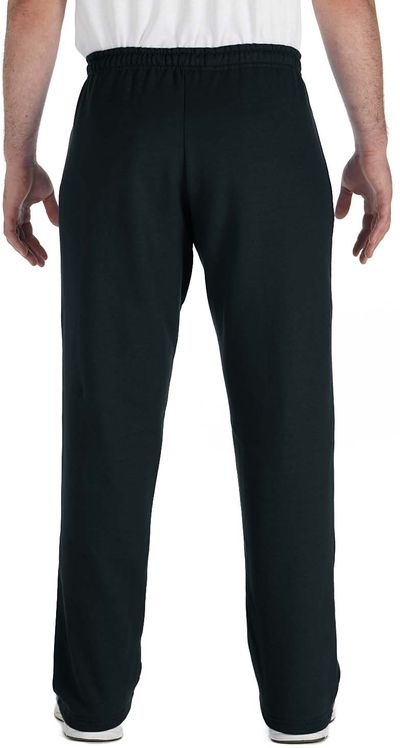 Am image of a Custom Gildan Heavy Blend Open Bottom Sweatpants in Black!