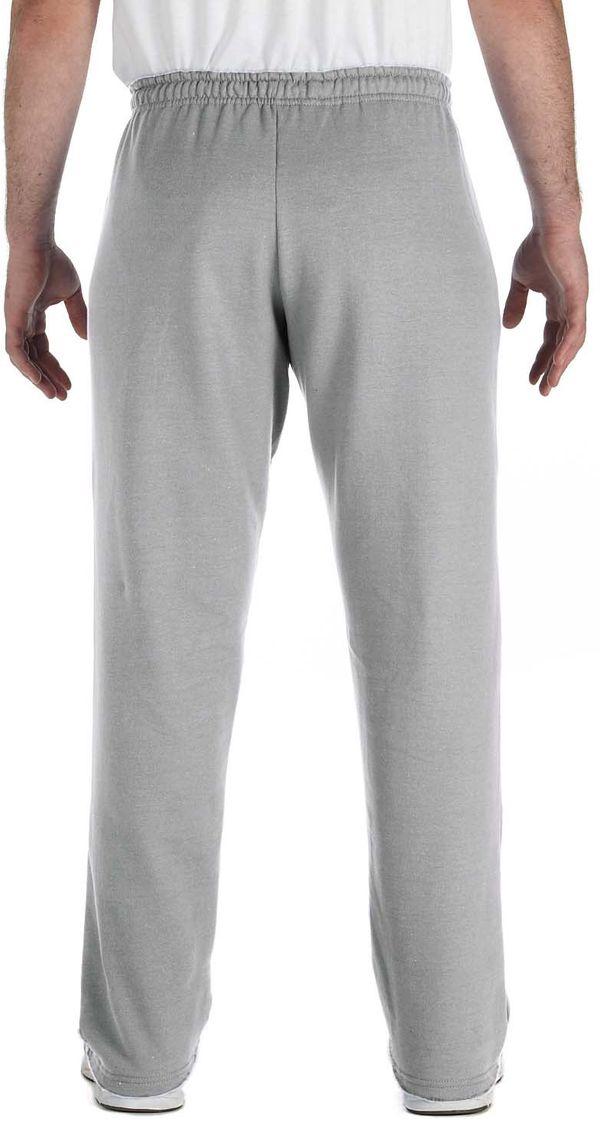 Am image of a Custom Gildan Heavy Blend Open Bottom Sweatpants in Sport Grey!