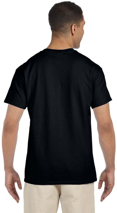 Am image of a Custom Gildan Ultra Cotton Pocket T Shirt in Black!