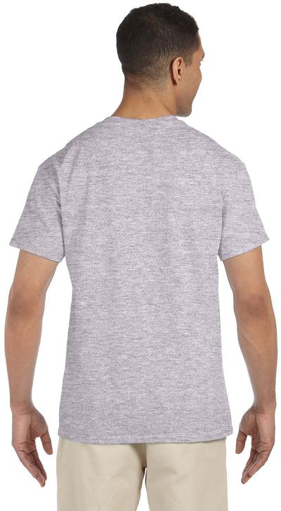 Am image of a Custom Gildan Ultra Cotton Pocket T Shirt in Sport Grey!