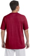 Am image of a Custom Gildan Performance T shirt in Cardinal Red!