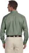 Am image of a Custom Harriton Men's Easy Blend Long Sleeve Twill Shirt with Stain Release in Dill!