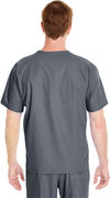 Am image of a Custom Harriton Adult Restore 4.9 oz. Scrub Top in Dark Charcoal!