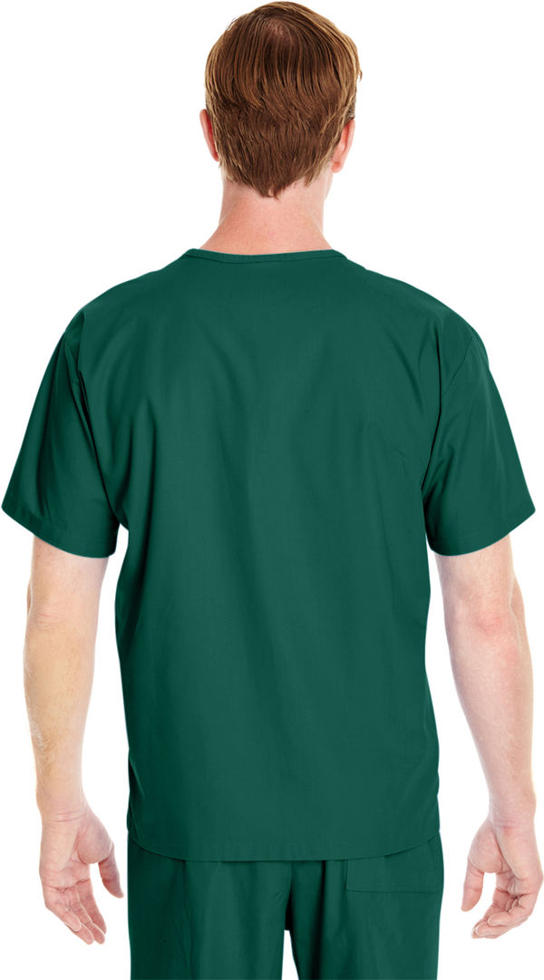 Am image of a Custom Harriton Adult Restore 4.9 oz. Scrub Top in Hunter!
