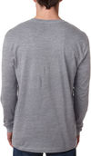 Am image of a Custom Next Level Men's Cotton Long Sleeve Crew in Heather Gray!