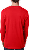 Am image of a Custom Next Level Men's Cotton Long Sleeve Crew in Red!