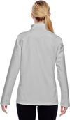 Am image of a Custom Team 365 Ladies' Leader Soft Shell Jacket in Sport Silver!