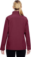 Am image of a Custom Team 365 Ladies' Leader Soft Shell Jacket in Sport Maroon!
