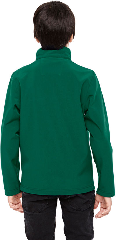 Am image of a Custom Team 365 Youth Leader Soft Shell Jacket in Sport Forest!
