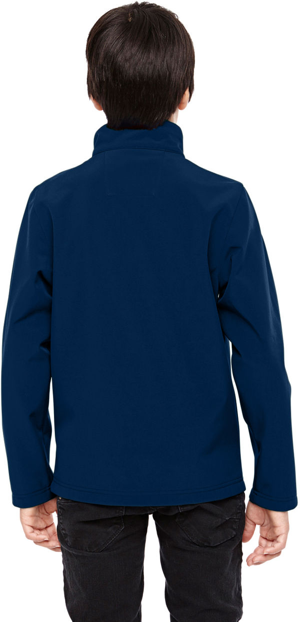 Am image of a Custom Team 365 Youth Leader Soft Shell Jacket in Sport Dark Navy!