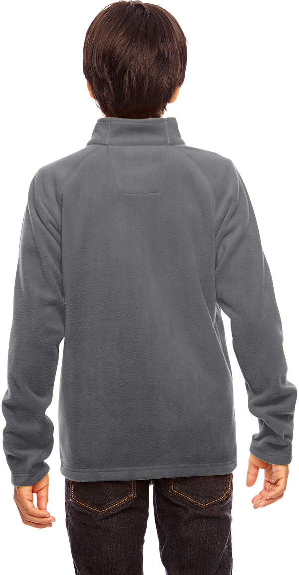 Am image of a Custom Team 365 Youth Campus Microfleece Jacket in Sport Graphite!