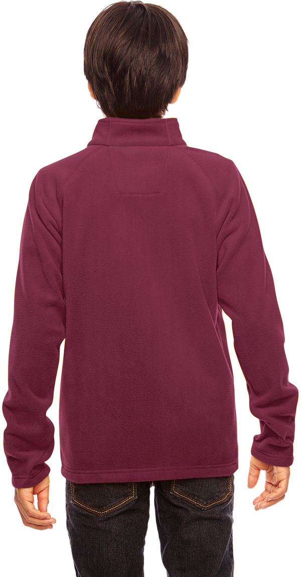 Am image of a Custom Team 365 Youth Campus Microfleece Jacket in Sport Maroon!