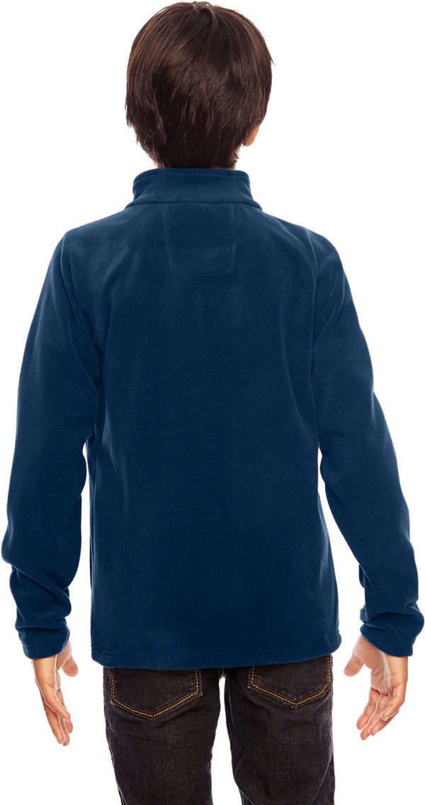 Am image of a Custom Team 365 Youth Campus Microfleece Jacket in Sport Dark Navy!