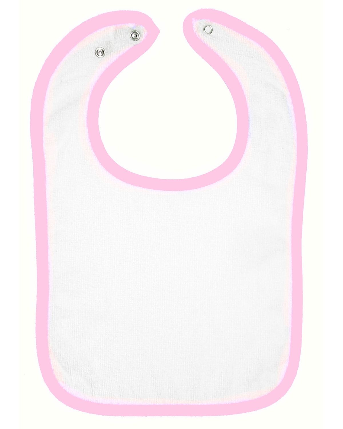 Rabbit Skins Terry Snap Bib in White/ Pink