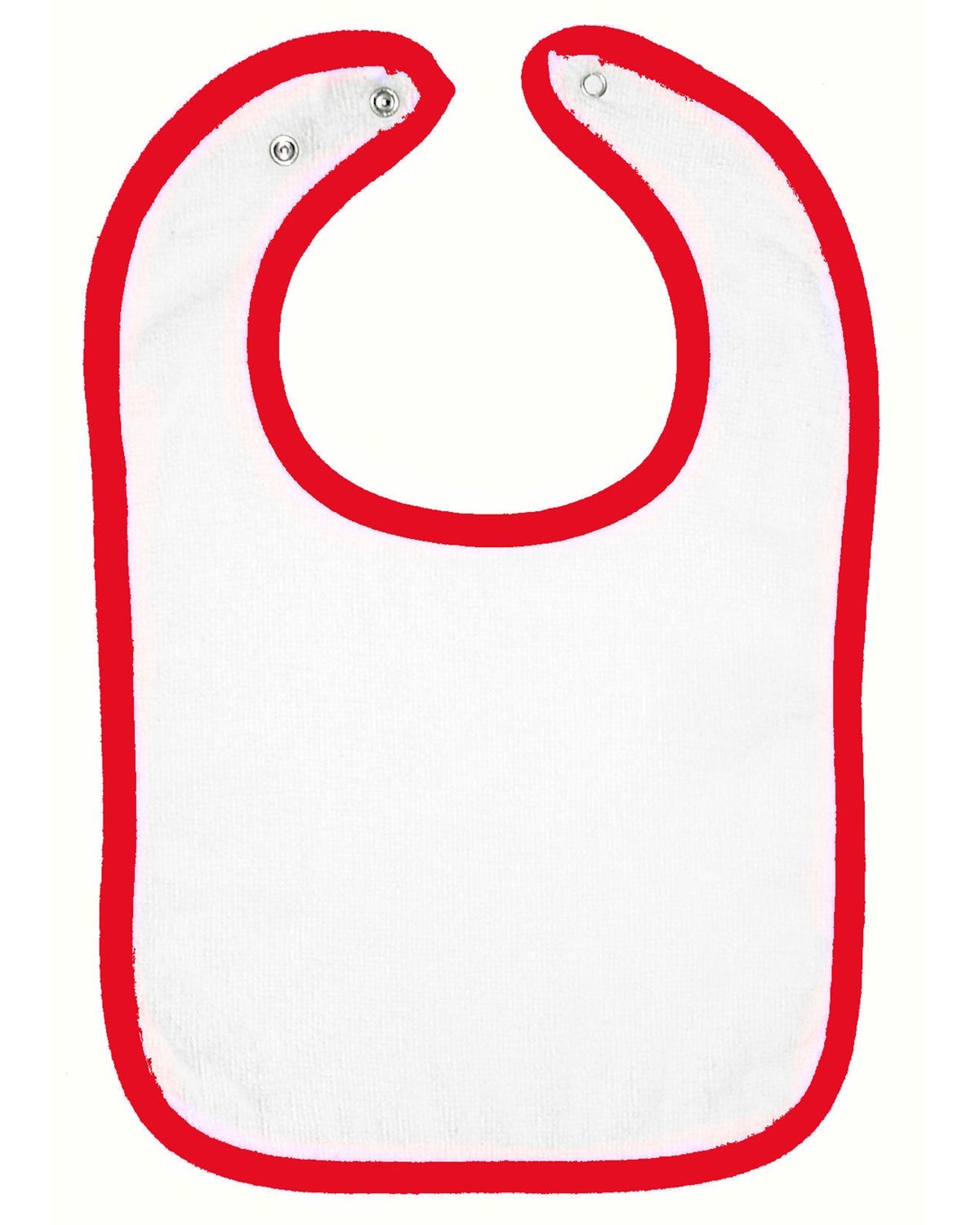 Rabbit Skins Terry Snap Bib in White/ Red