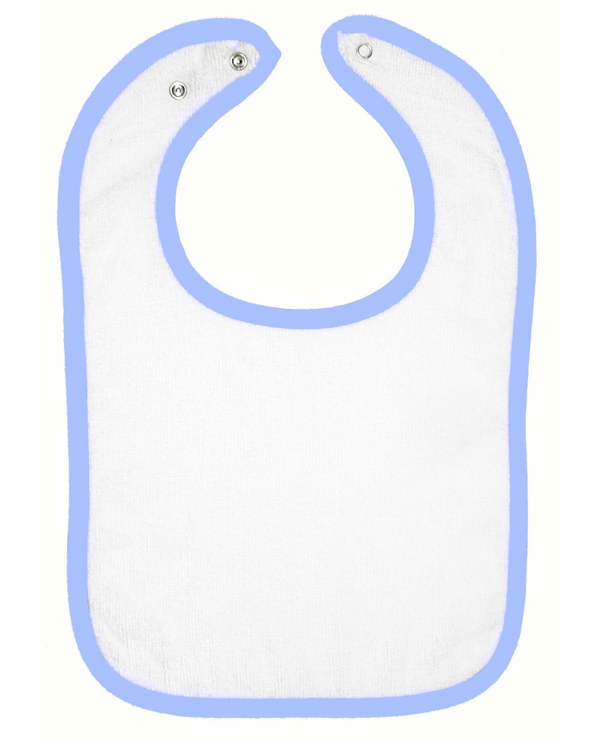 Rabbit Skins Terry Snap Bib in White/ Lt Blue