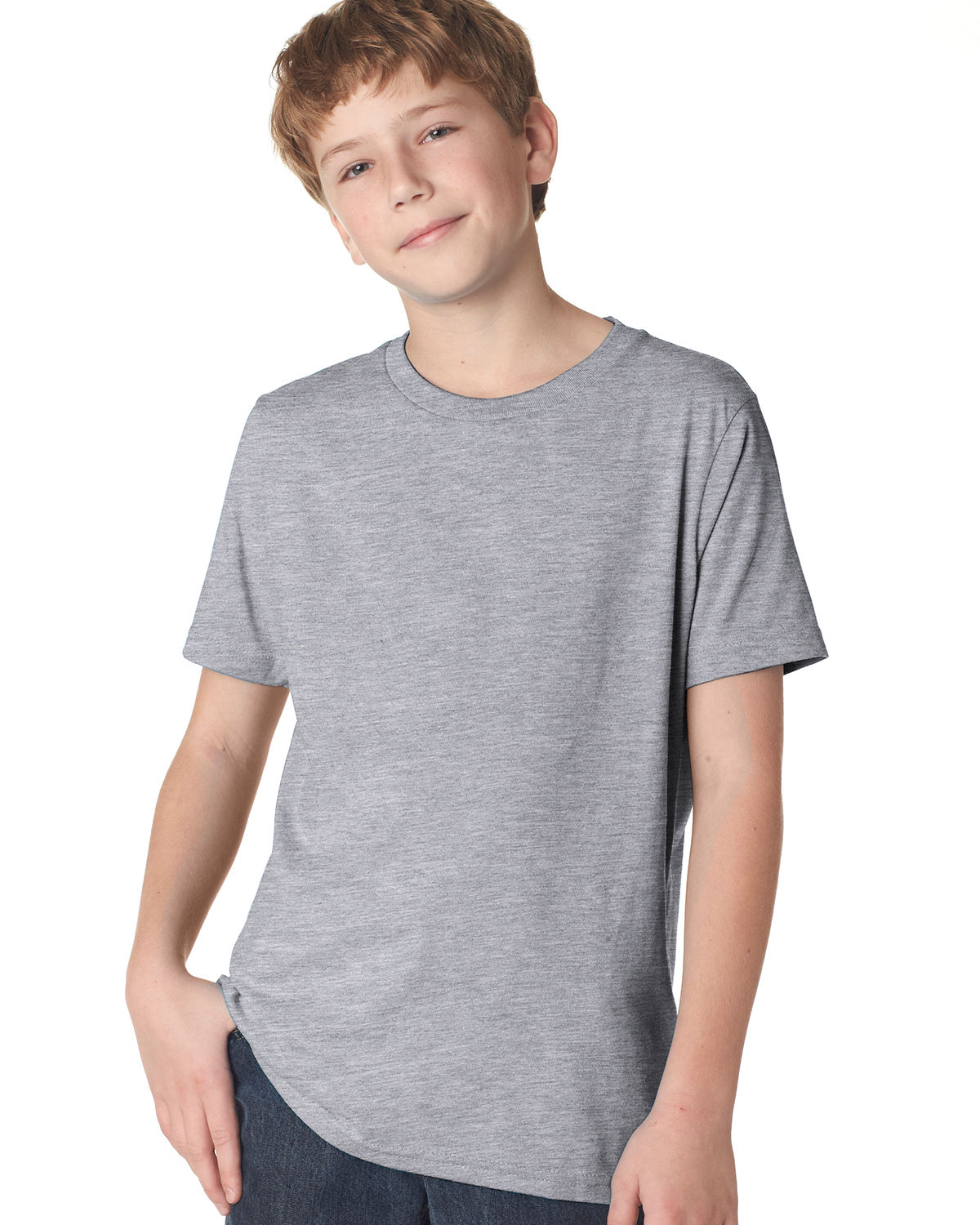 Next Level Youth Boys' Cotton Crew in Heather Gray