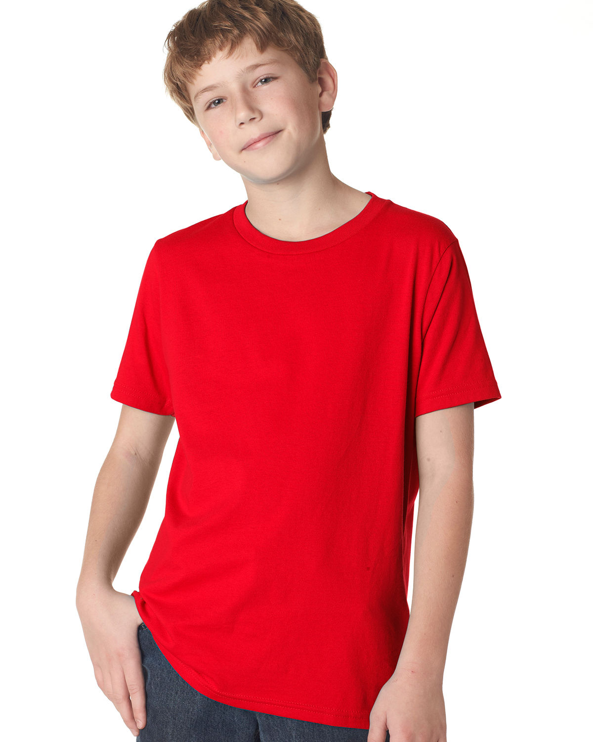 Next Level Youth Boys' Cotton Crew in Red