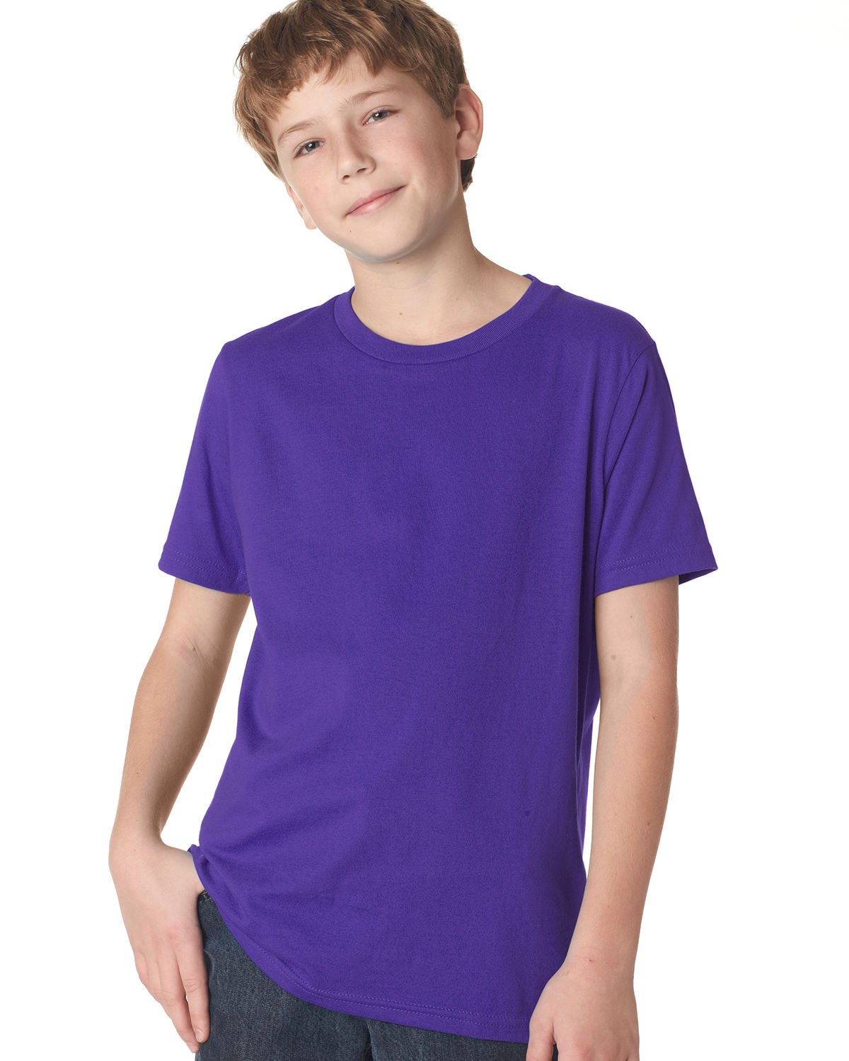 Next Level Youth Boys' Cotton Crew in Purple Rush
