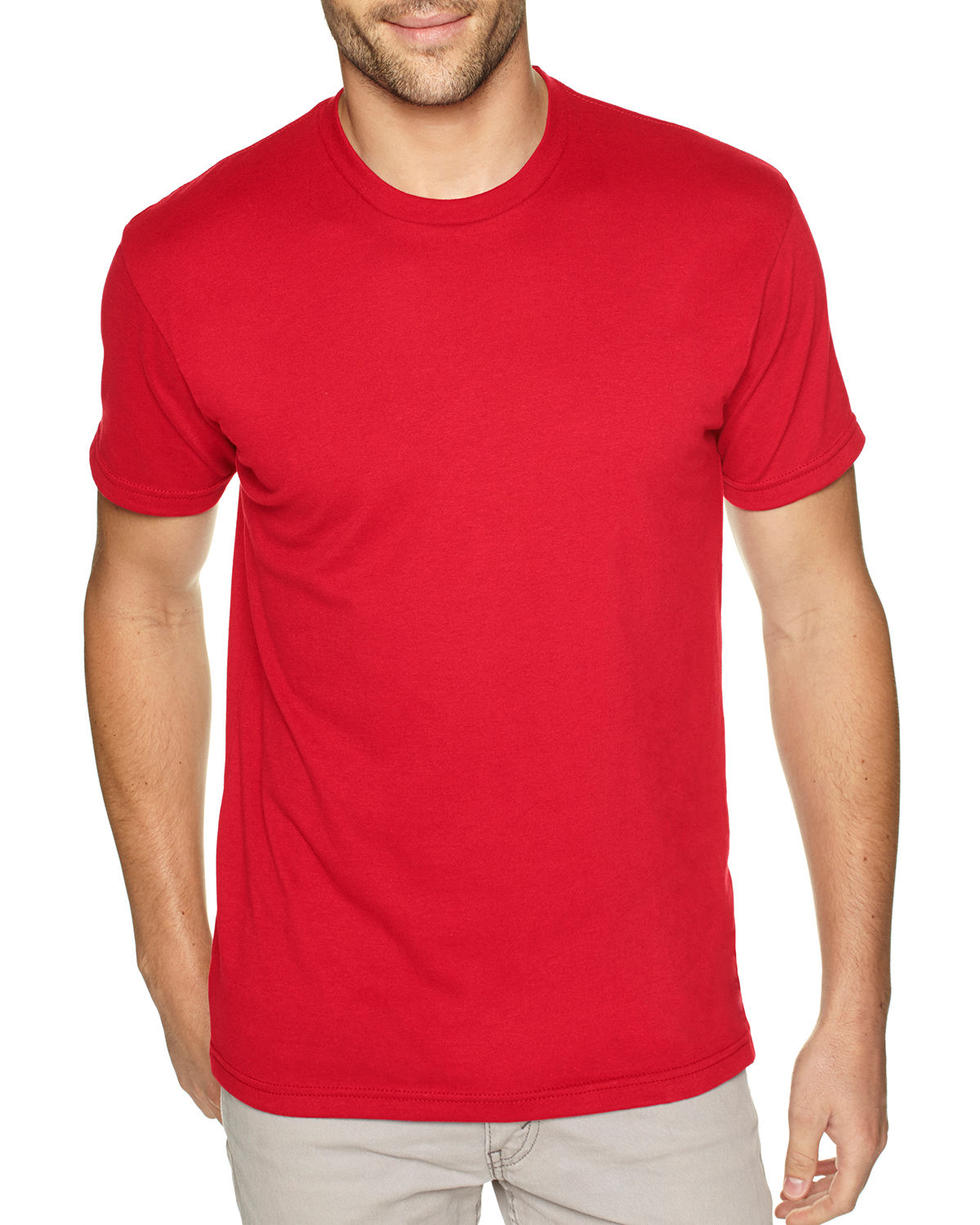 Next Level Men's Sueded Crew in Red