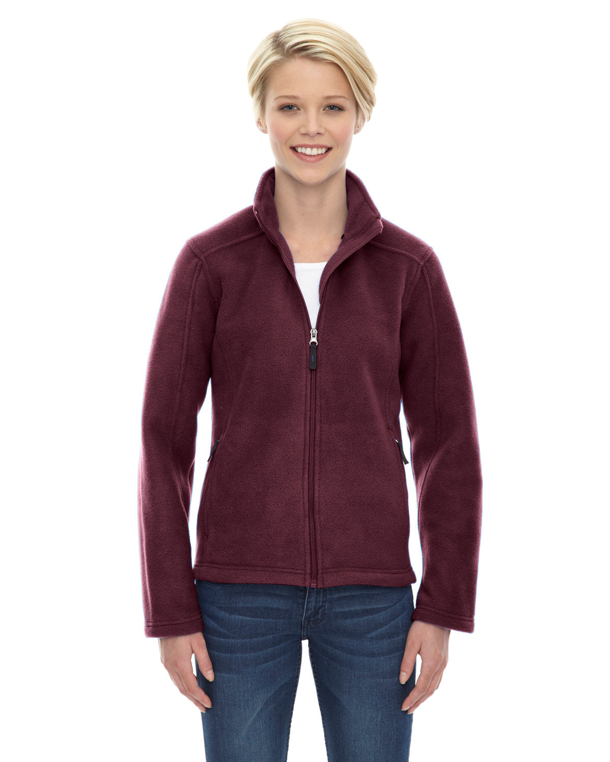 Core 365 Ladies' Journey Fleece Jacket in Burgundy