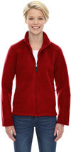Am image of a Custom Core 365 Ladies' Journey Fleece Jacket in Classic Red!