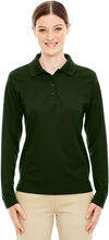 Am image of a Custom Core 365 Ladies' Pinnacle Performance Long Sleeve Pique Polo in Forest 630!