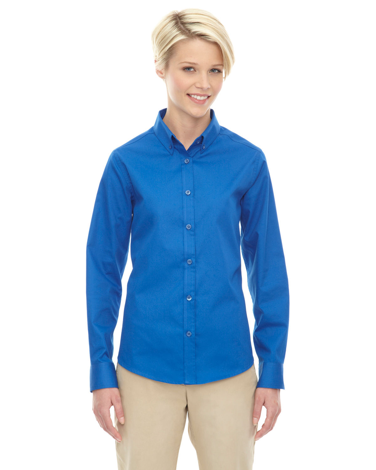 Core 365 Ladies' Operate Long Sleeve Twill Shirt in True Royal 438