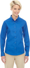 Am image of a Custom Core 365 Ladies' Operate Long Sleeve Twill Shirt in True Royal 438!