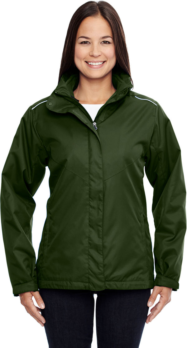 Am image of a Custom Core 365 Ladies' Region 3 in 1 Jacket with Fleece Liner in Forest!
