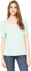 Am image of a Custom Bella and Canvas Ladies' Slouchy Scoop Neck T Shirt in Mint!