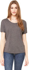 Am image of a Custom Bella and Canvas Ladies' Slouchy Scoop Neck T Shirt in Drk Grey Heather!