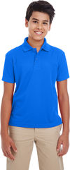 Am image of a Custom Core 365 Youth Origin Performance Pique Polo in True Royal!