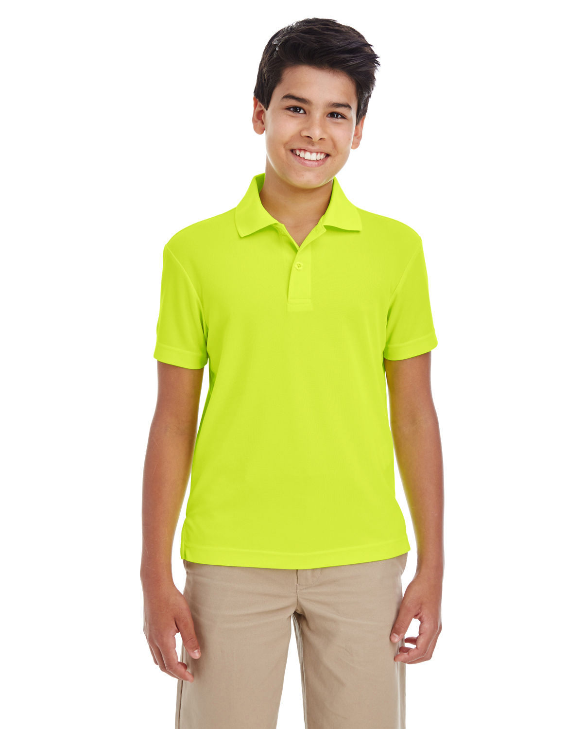 Core 365 Youth Origin Performance Pique Polo in Safty Yellow